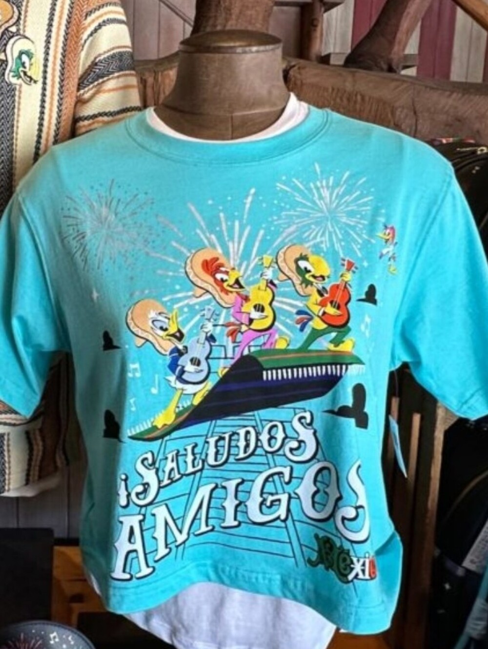 DisneyParks Epcot World Showcase Mexico Three Caballeros Shirt Semi Crop XXL NWT